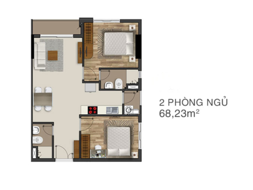 Moonlight Residences Thủ Đức, 2PN - 2WC