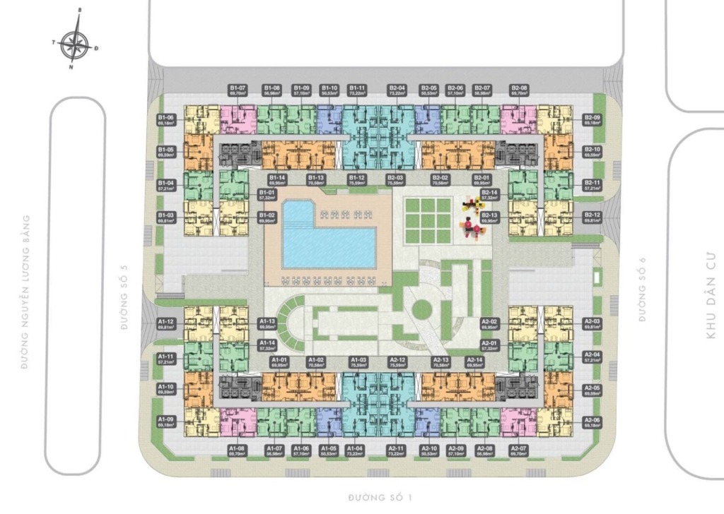 Mặt bằng tầng điển hình, tầng 5 - 22