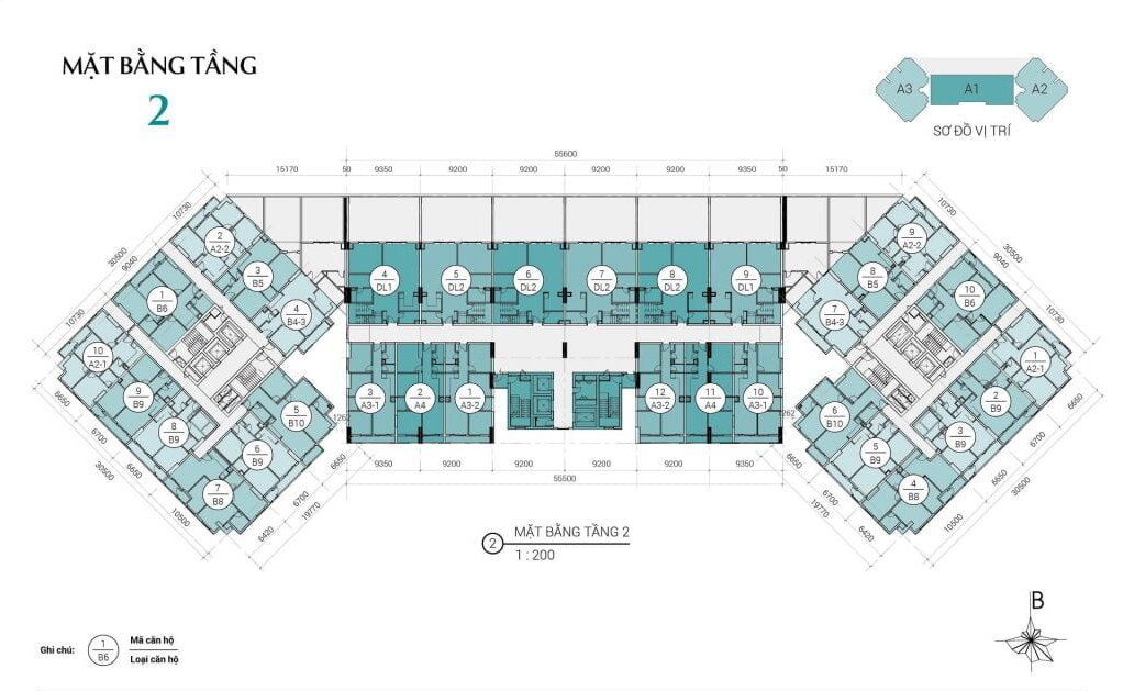 Mặt bằng tầng 2 Centum wealth Quận 9